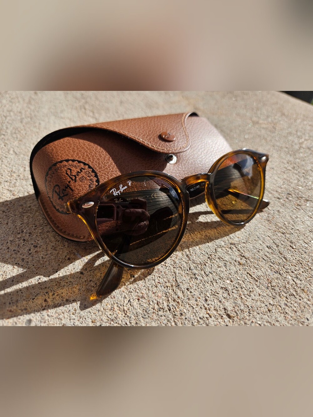 Ray-Ban Tortoiseshell Frame Sunglasses with Brown Lenses
